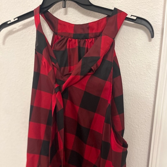 Talbots Red and Black Checkered Sleeveless Top - Picture 1 of 10